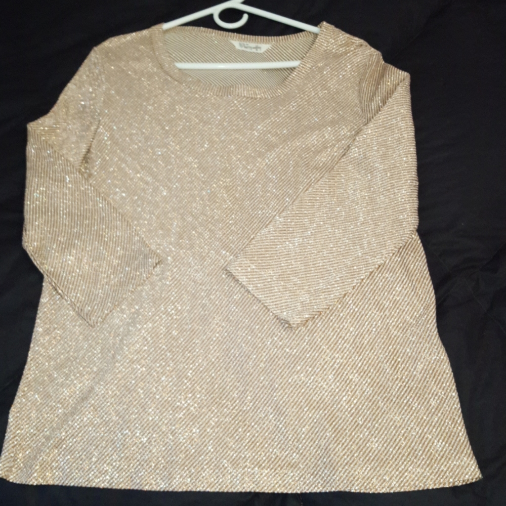 Metallic stripe top